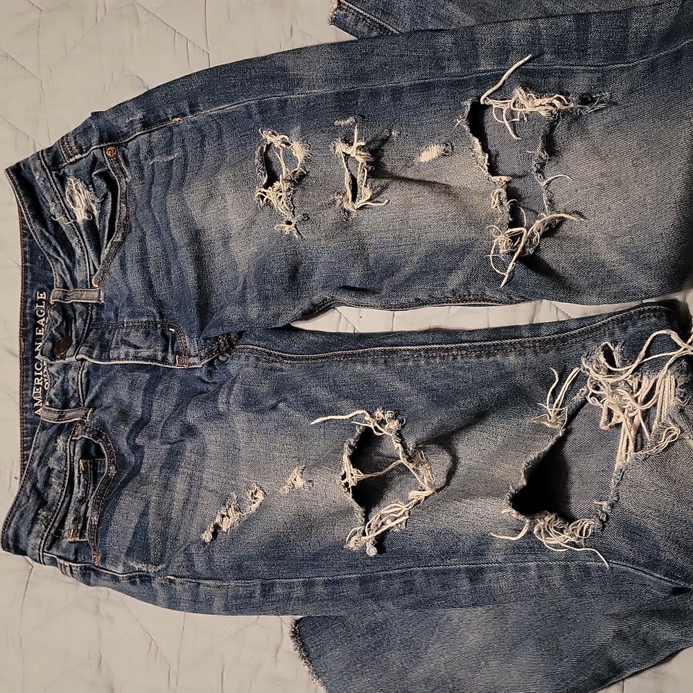 American Eagle Stretch Ripped Jeans, Size 0